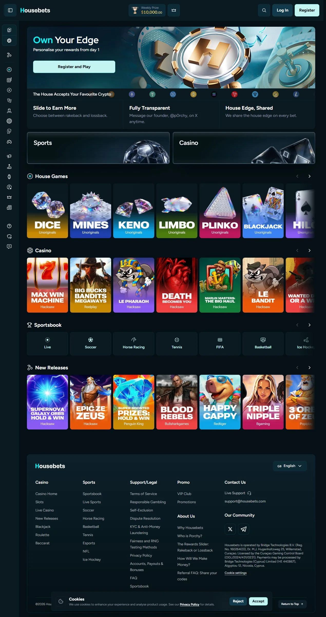 Housebets interface evidence