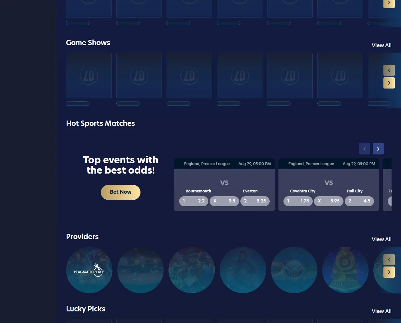 Lucky Dreams interface 4